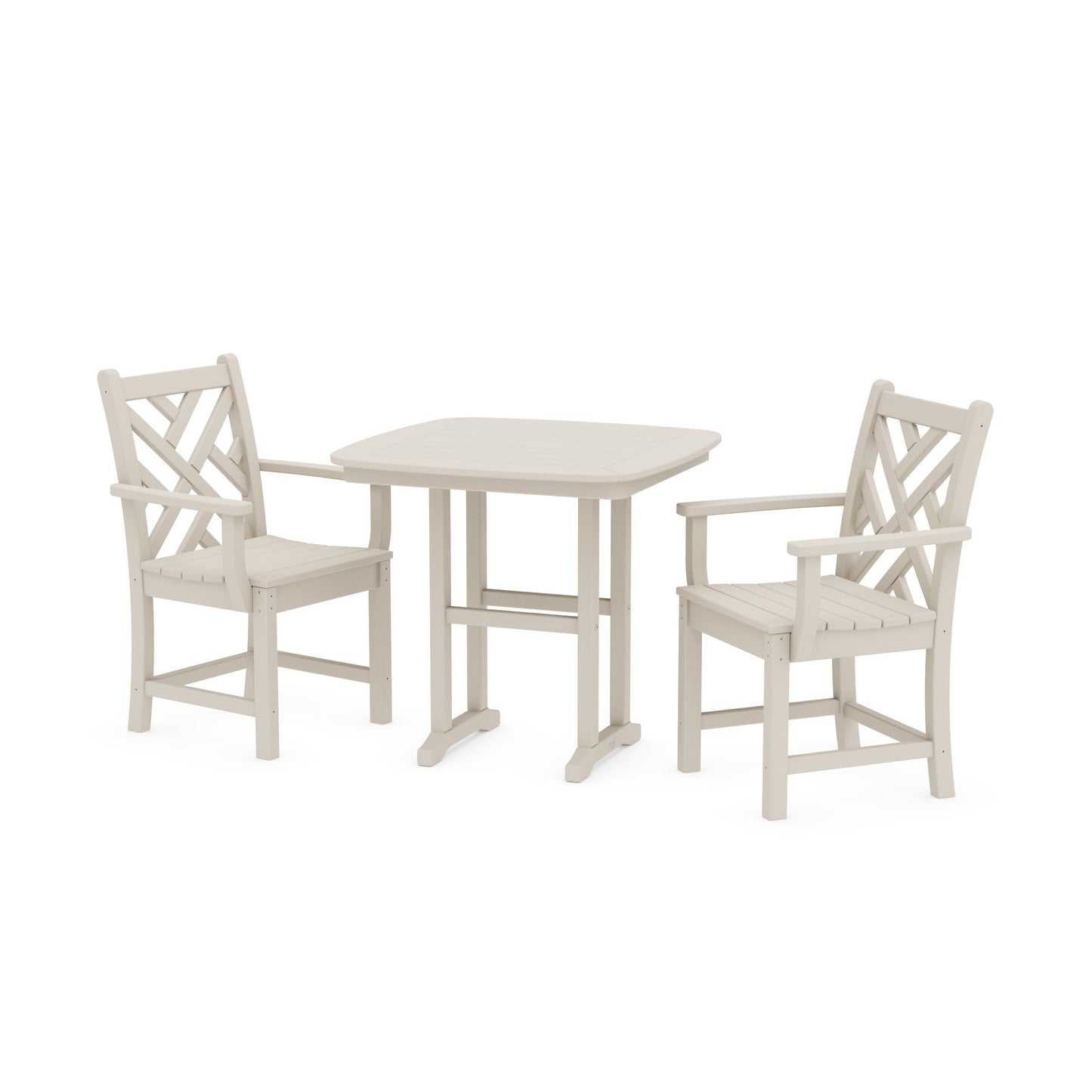 POLYWOOD Chippendale 3-Piece Dining Set — Sand