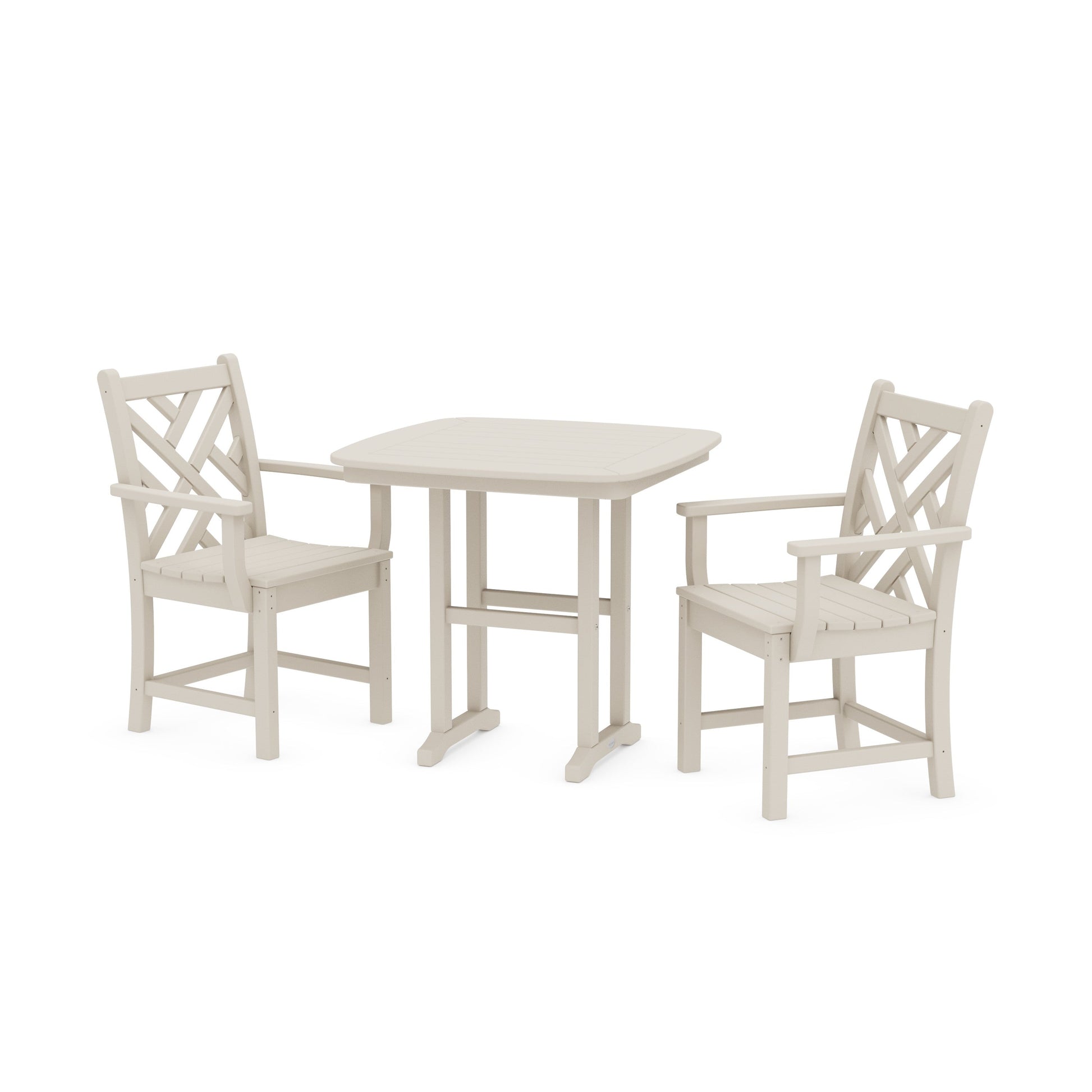 POLYWOOD Chippendale 3-Piece Dining Set — Sand