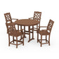 POLYWOOD Chinoiserie 5-Piece Round Farmhouse Counter Set — Teak