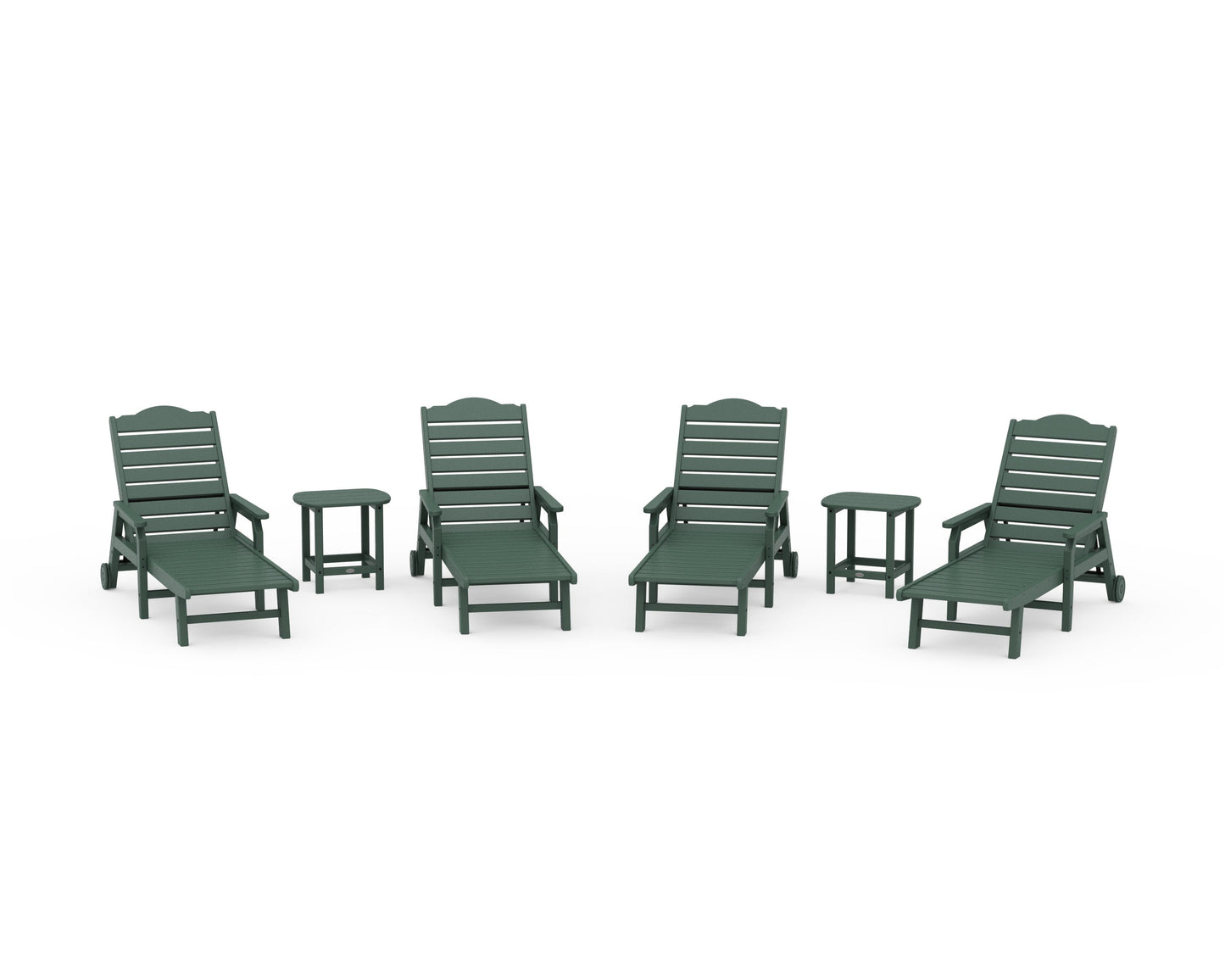 POLYWOOD 6-Piece Savannah Chaise Lounge Set — Green
