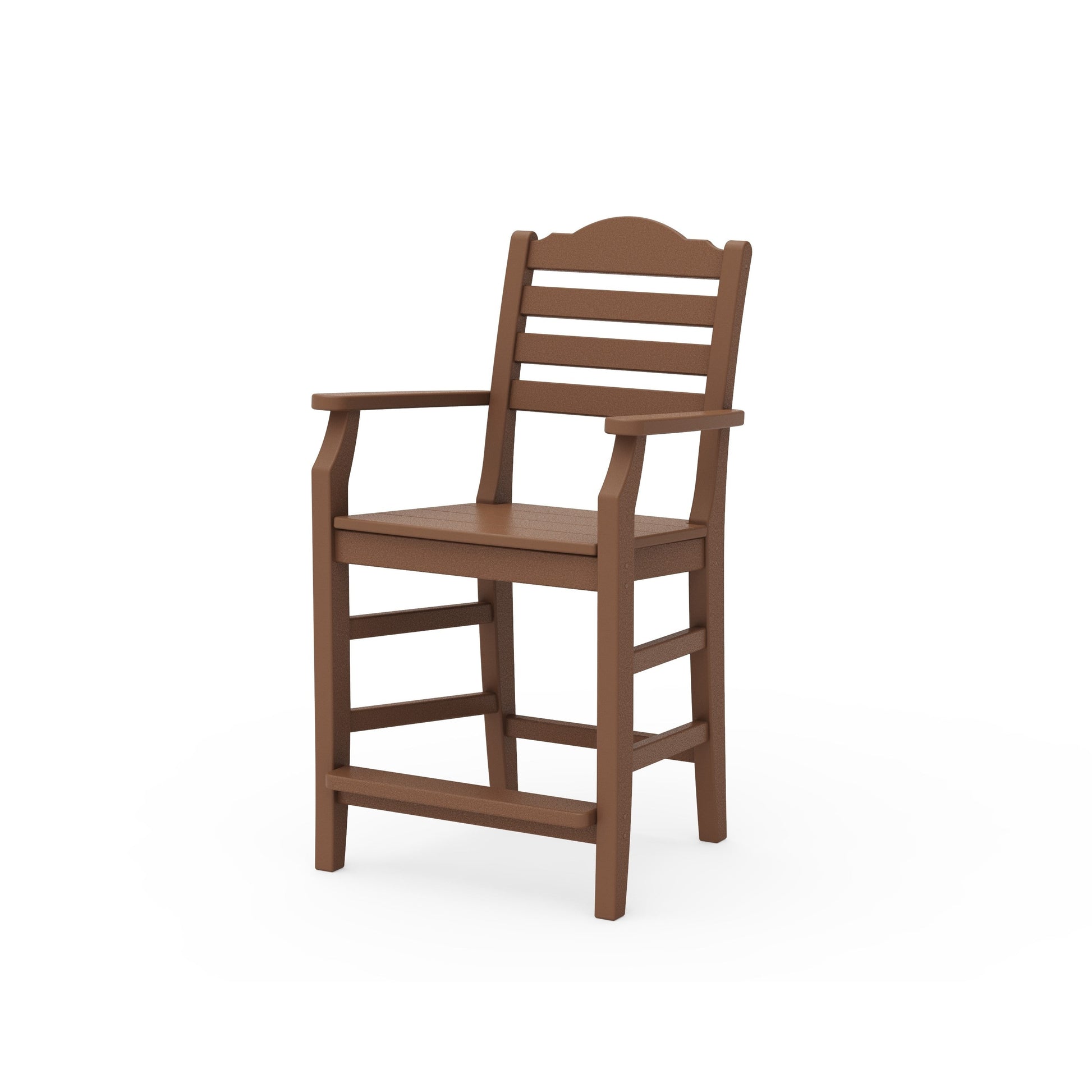 POLYWOOD Savannah Counter Arm Chair — Teak