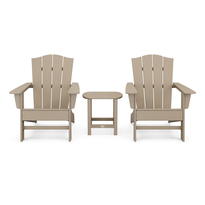 POLYWOOD Wave 3-Piece Adirondack Chair Set with The Crest Chairs in Vintage Finish FREE SHIPPING