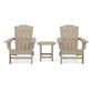 POLYWOOD Wave 3-Piece Adirondack Chair Set with The Crest Chairs in Vintage Finish FREE SHIPPING