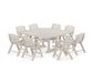 POLYWOOD Nautical Lowback 9-Piece Square Dining Set with Trestle Legs — Sand