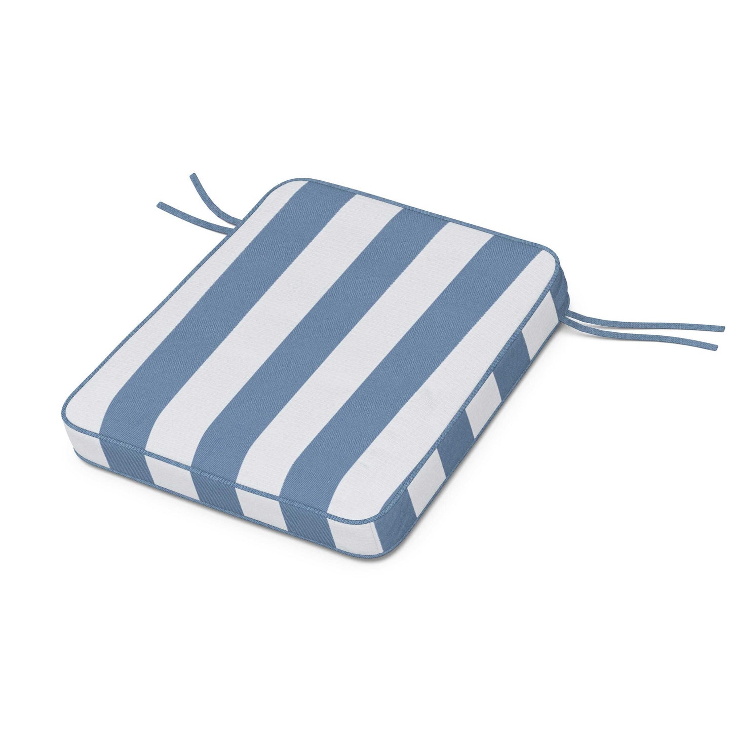 POLYWOOD Chinoiserie Rocker Seat Cushion — Cabana Stripe Sky Blue