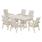 POLYWOOD Modern Curveback Adirondack 7-Piece Dining Set — Sand