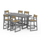 POLYWOOD EDGE Sling 7-Piece Bar Table Set — Slate Grey / Burlap Sling