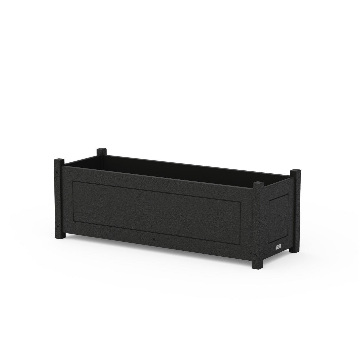 POLYWOOD Country Living Rectangle Triple Planter Box — Black