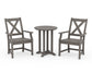 POLYWOOD Braxton 3-Piece Round Bistro Dining Set — Driftwood