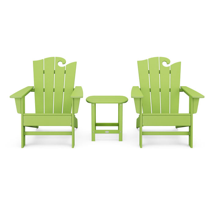 POLYWOOD Wave 3-Piece Adirondack Set with The Ocean Chair FREE SHIPPING