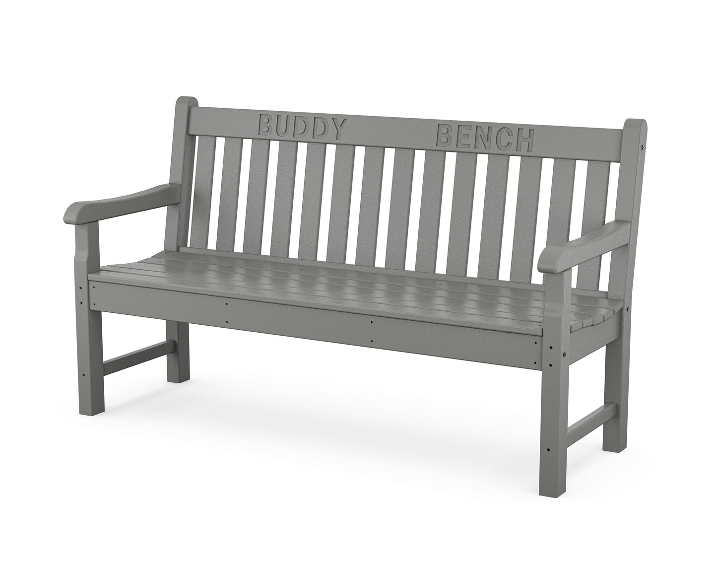POLYWOOD 60" Buddy Bench — Slate Grey