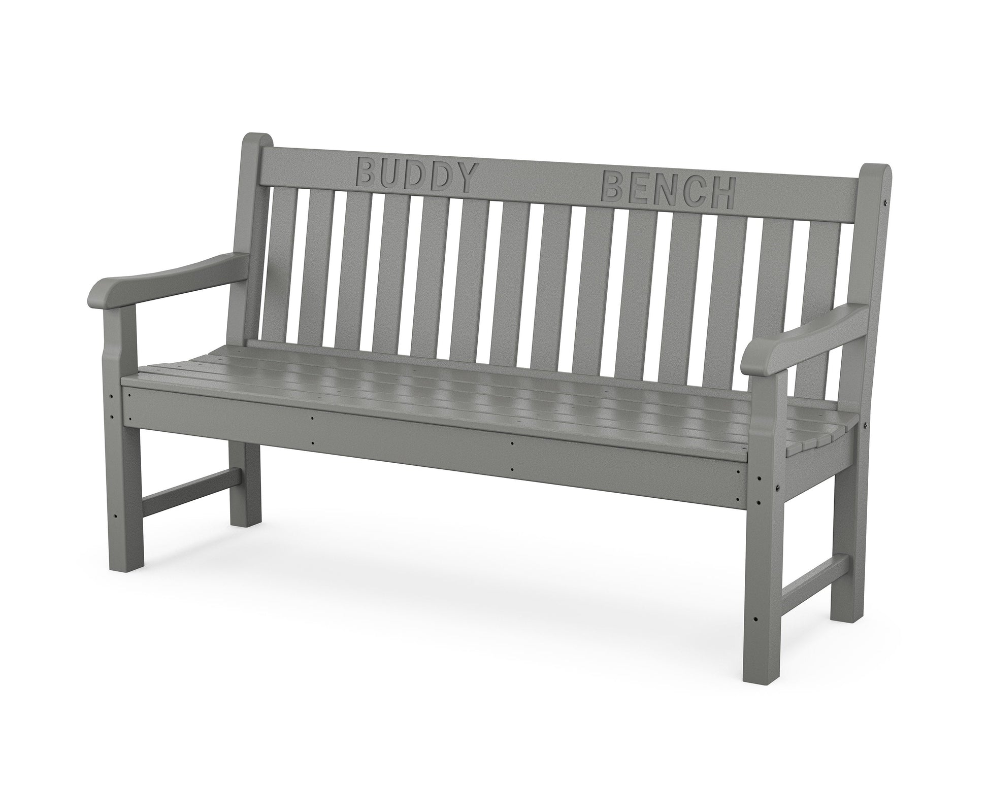 POLYWOOD 60" Buddy Bench — Slate Grey
