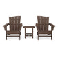 POLYWOOD Wave 3-Piece Adirondack Chair Set FREE SHIPPING