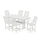 POLYWOOD Chinoiserie 7-Piece Counter Set with Trestle Legs — Vintage White