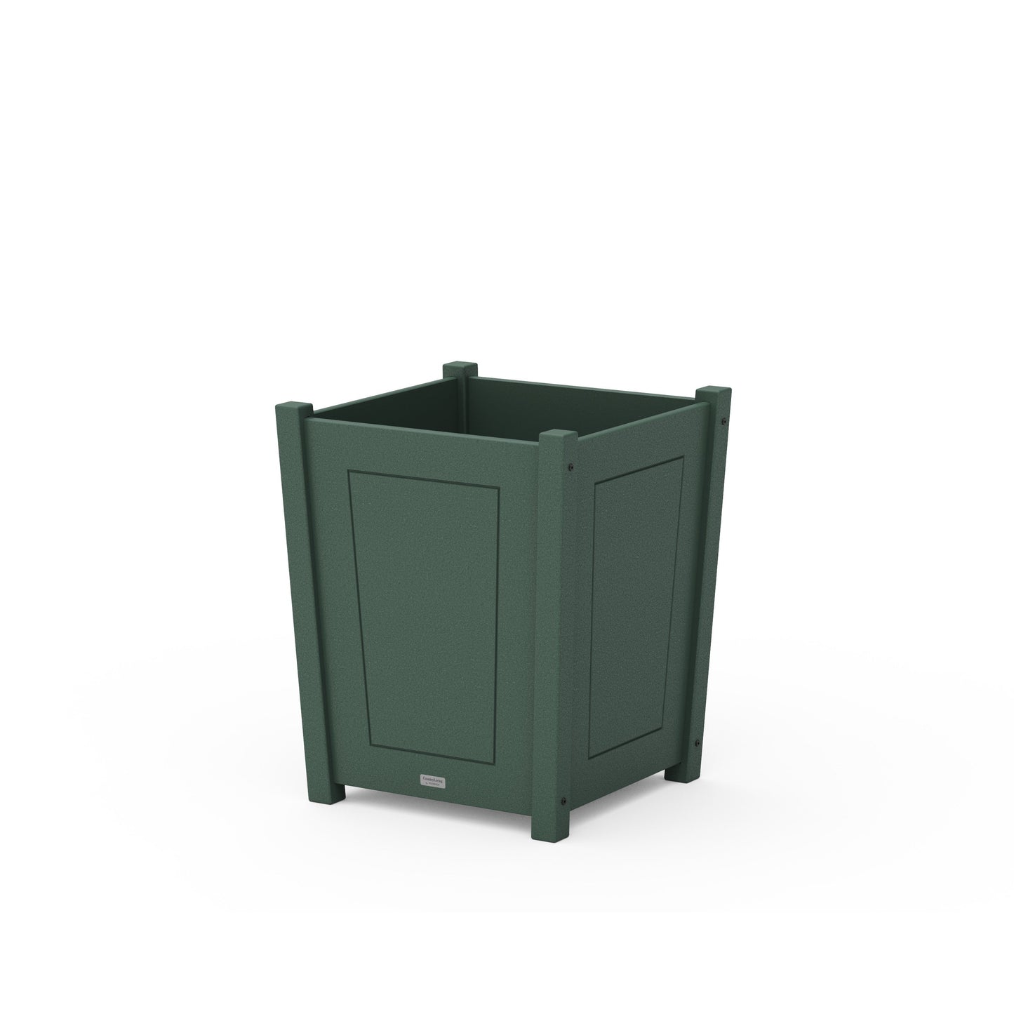 POLYWOOD Country Living Large Tapered Square Short Planter Box — Green