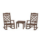 POLYWOOD Chinoiserie 3-Piece Rocking Chair Set — Mahogany
