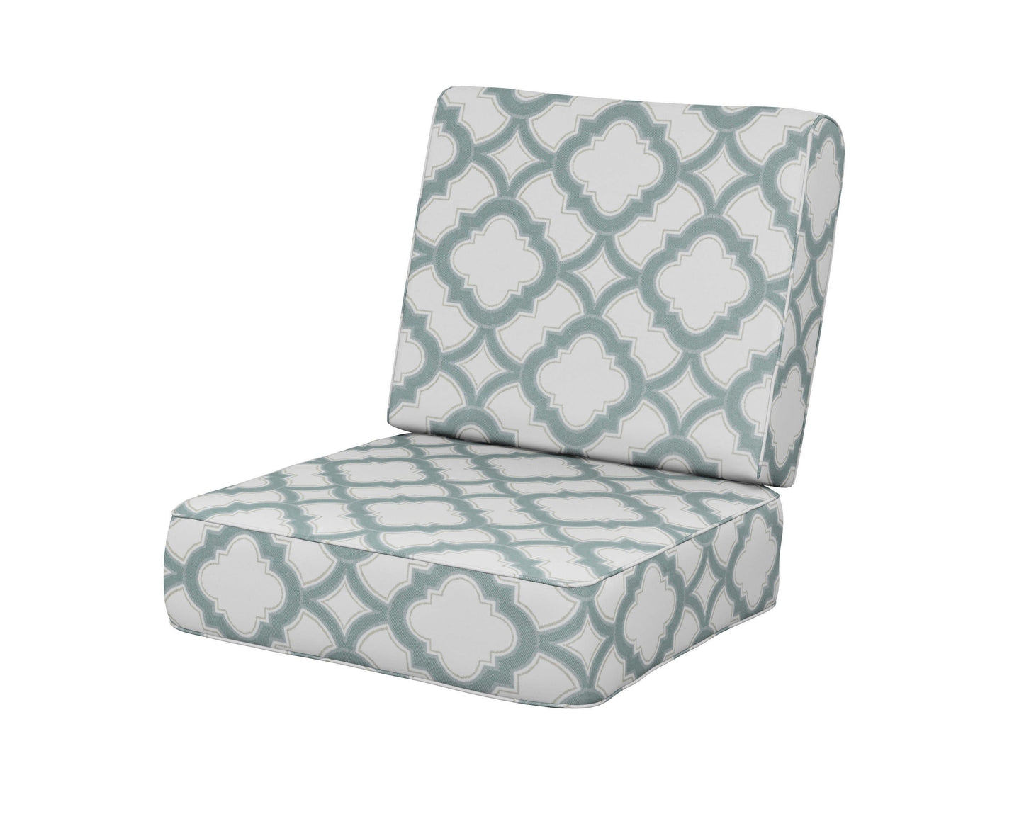 POLYWOOD Ateeva Harbour Seat and Back Cushion — Trellis Glacier Spa