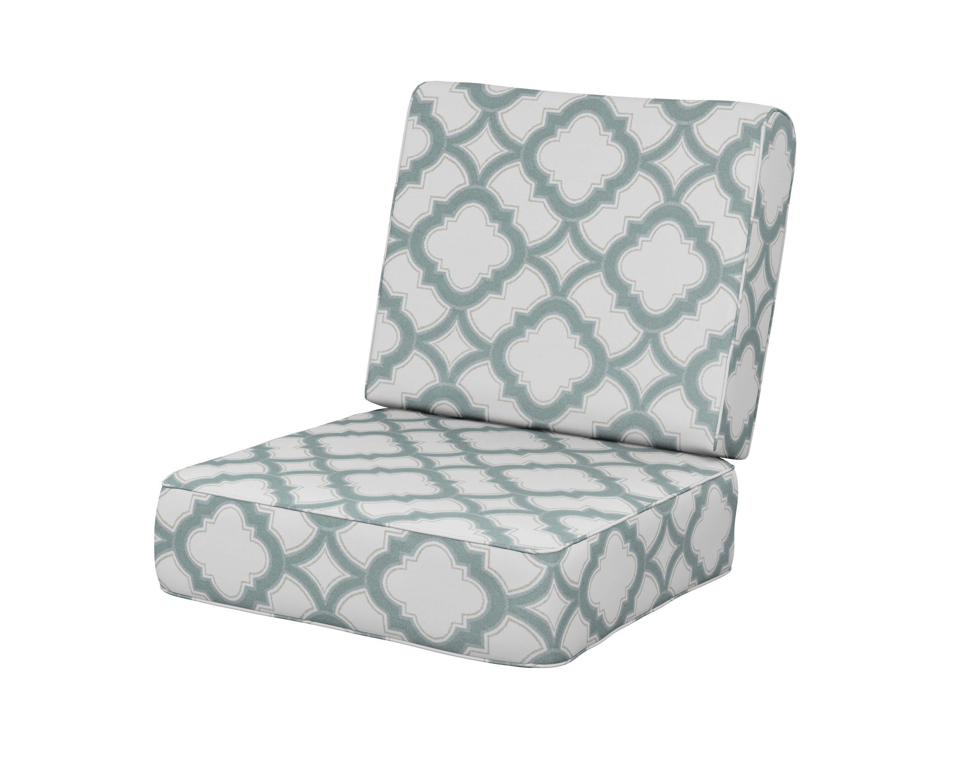 POLYWOOD Ateeva Harbour Seat and Back Cushion — Trellis Glacier Spa