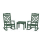 POLYWOOD Chinoiserie 3-Piece Rocking Chair Set — Green