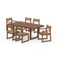 POLYWOOD EDGE Sling 7-Piece Dining Set — Teak / Burlap Sling