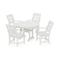POLYWOOD Chinoiserie 5-Piece Round Dining Set with Trestle Legs — Vintage White