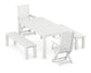 POLYWOOD Captain Folding Chair 5-Piece Parsons Dining Set with Benches — White