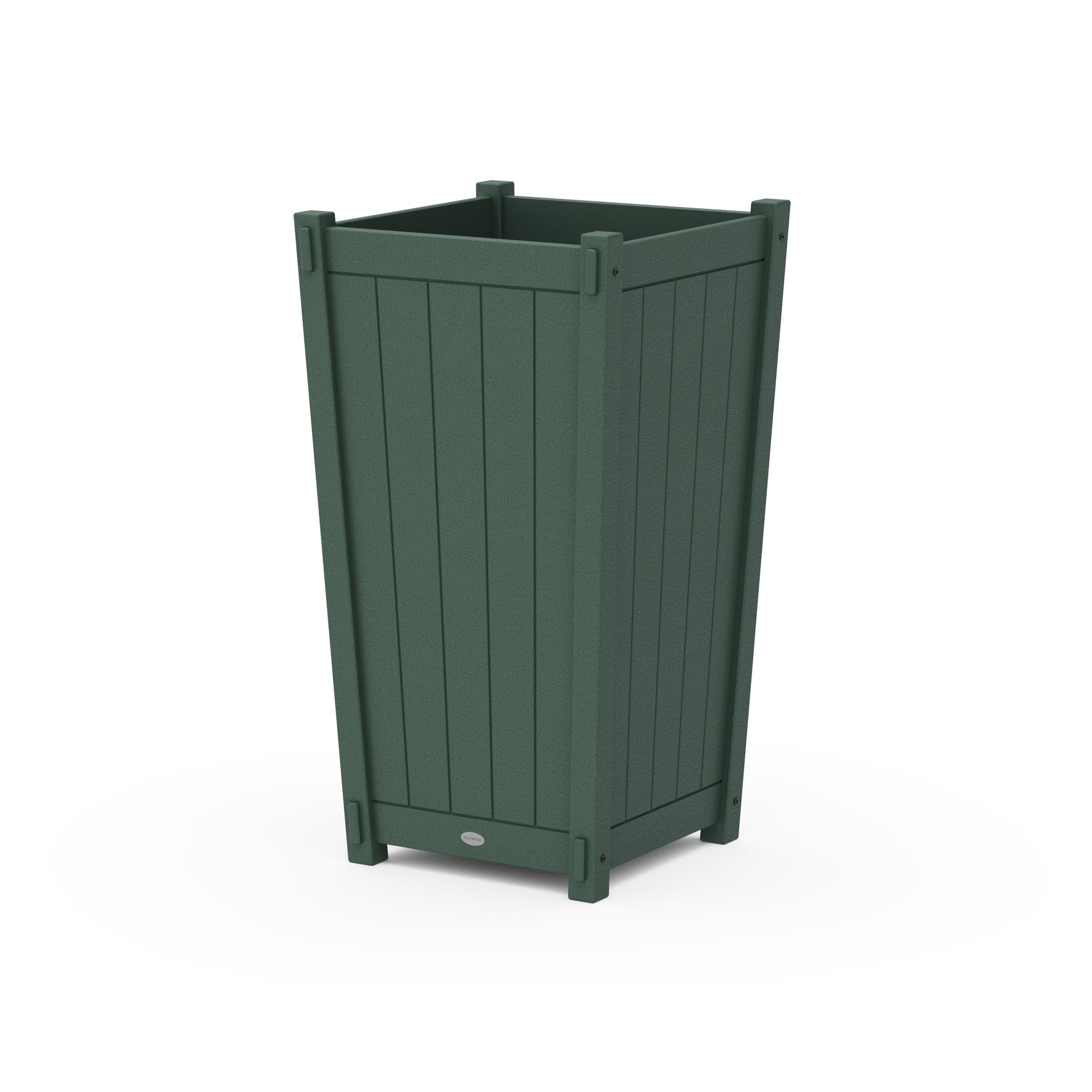 POLYWOOD Vineyard Large Tapered Square Tall Planter Box — Green