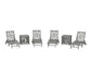 POLYWOOD Chippendale 6-Piece Chaise Set with Wheels and Umbrella Stand Accent Table — Slate Grey