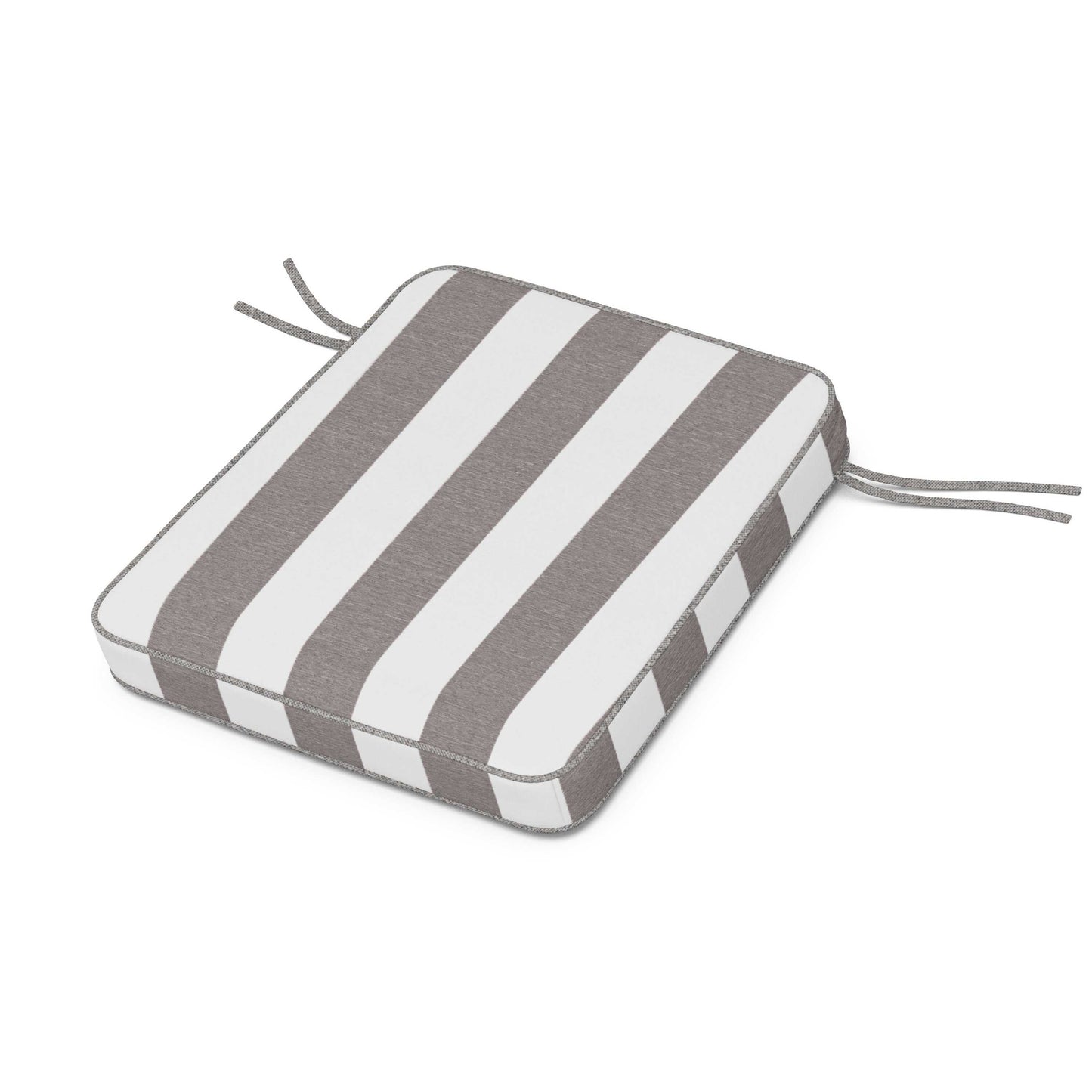 POLYWOOD Chinoiserie Rocker Seat Cushion — Cabana Stripe Grey Mist