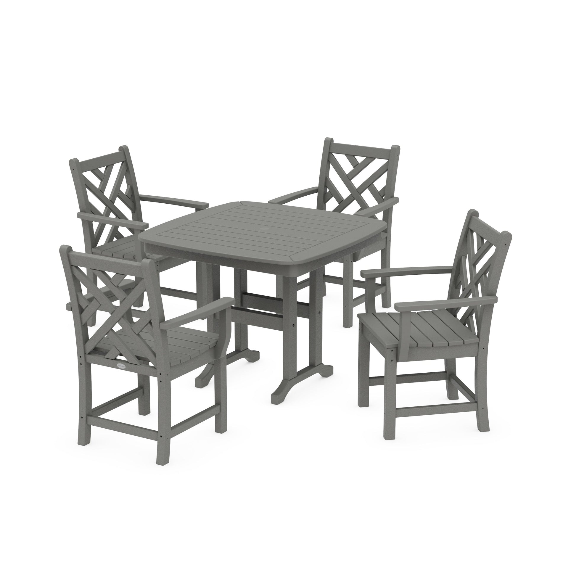 POLYWOOD Chippendale 5-Piece Dining Set — Slate Grey