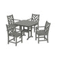 POLYWOOD Chippendale 5-Piece Dining Set — Slate Grey