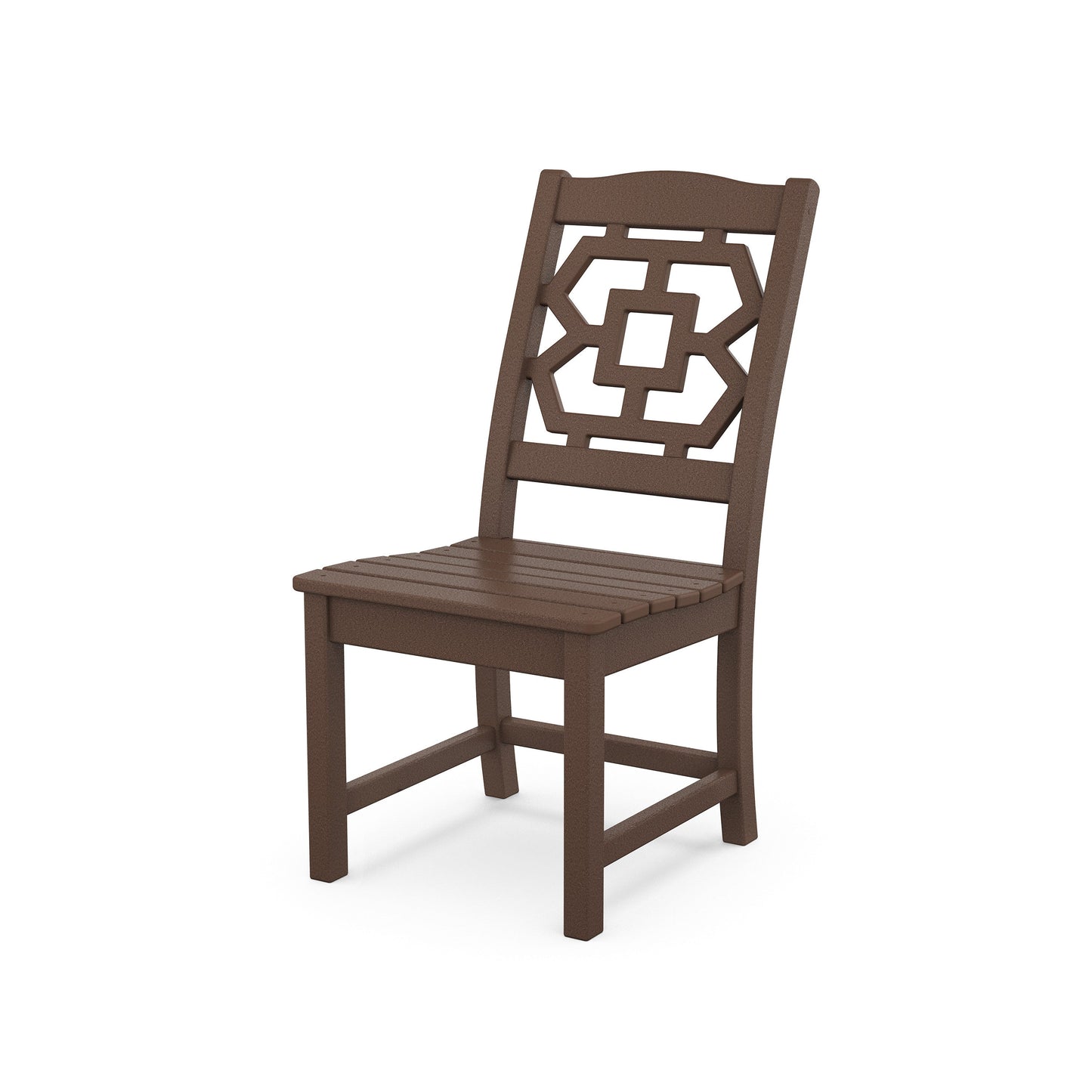 POLYWOOD Chinoiserie Dining Side Chair — Mahogany