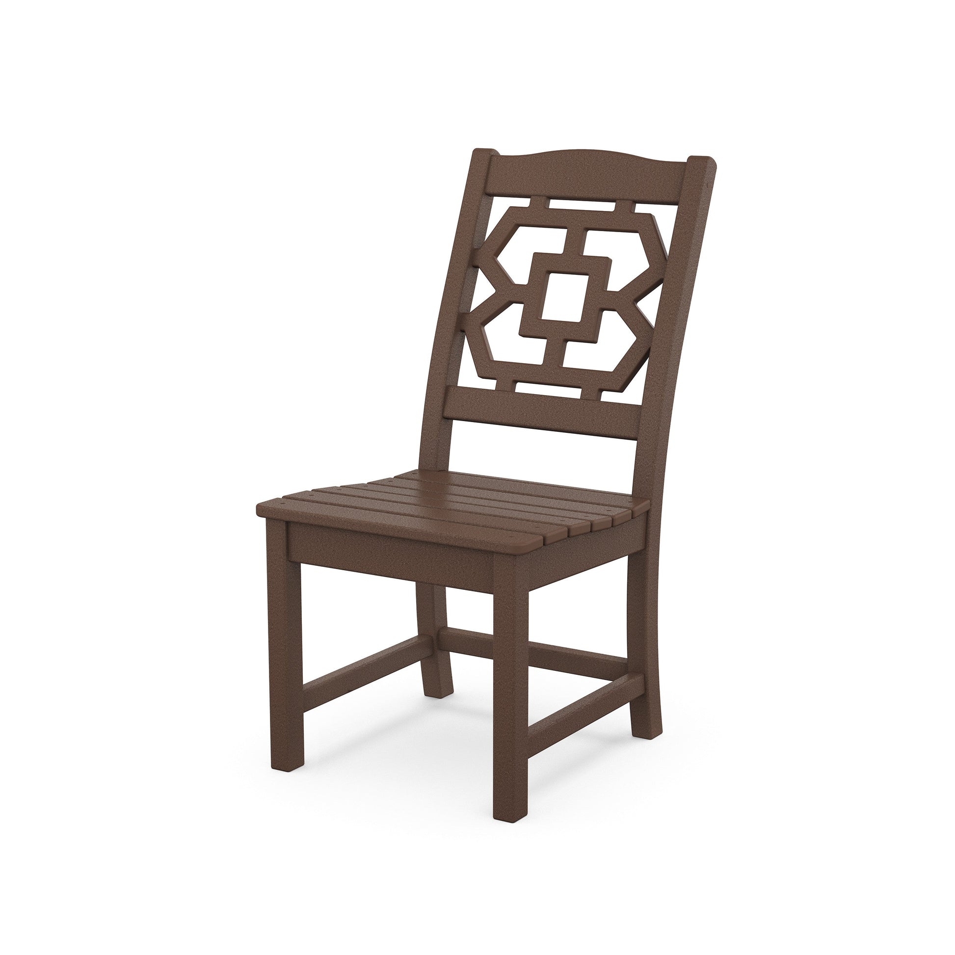 POLYWOOD Chinoiserie Dining Side Chair — Mahogany