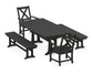 POLYWOOD Braxton 5-Piece Dining Set with Trestle Legs — Black