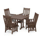 POLYWOOD Acadia 5-Piece Farmhouse Dining Set with Trestle Legs — Mahogany