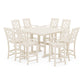 POLYWOOD Chinoiserie 9-Piece Square Bar Set with Trestle Legs — Sand