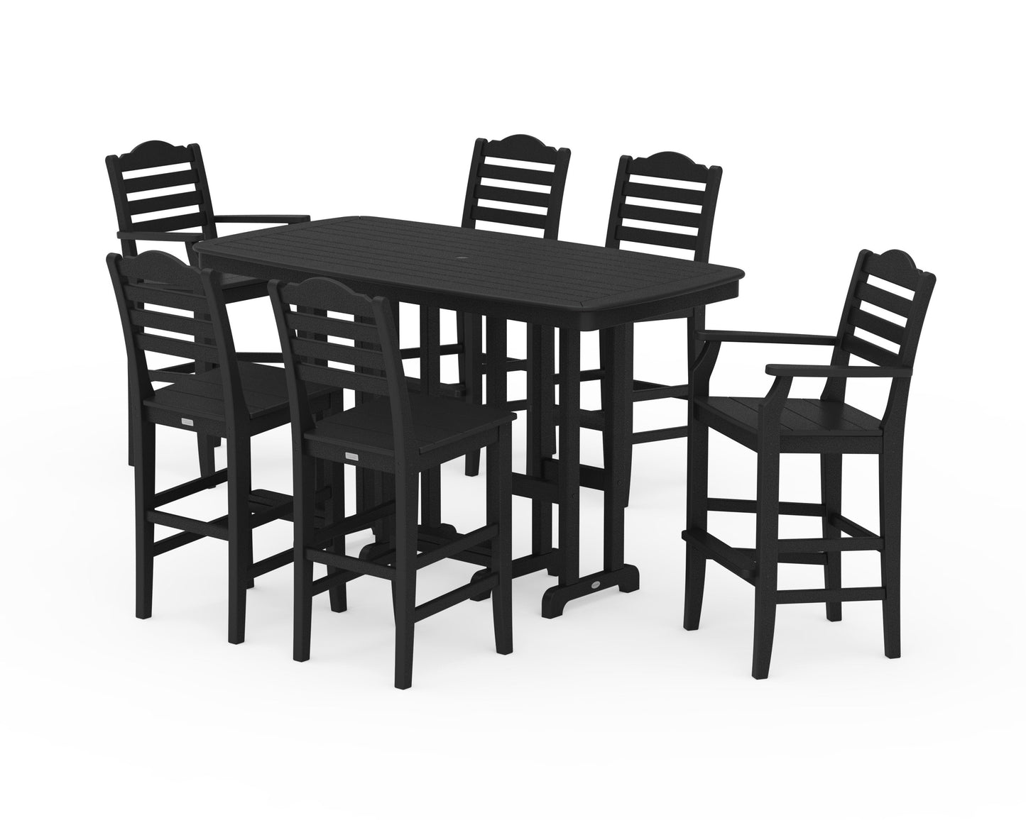 POLYWOOD Savannah 7-Piece Bar Set — Black
