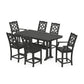 POLYWOOD Chinoiserie 7-Piece Counter Set with Trestle Legs — Black