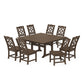 POLYWOOD Chinoiserie 9-Piece Square Farmhouse Side Chair Dining Set with Trestle Legs — Kona