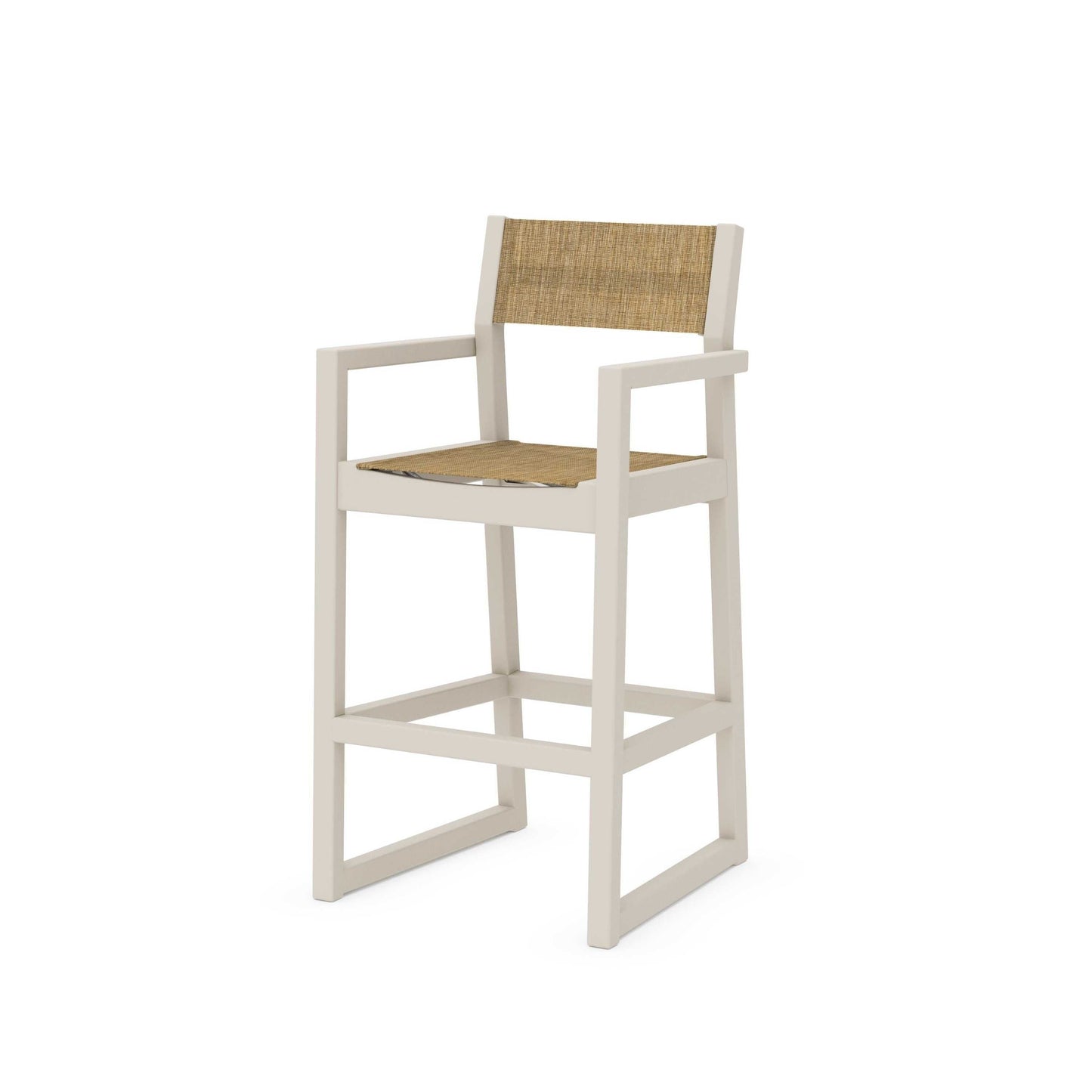 POLYWOOD EDGE Sling Bar Arm Chair — Sand / Burlap Sling