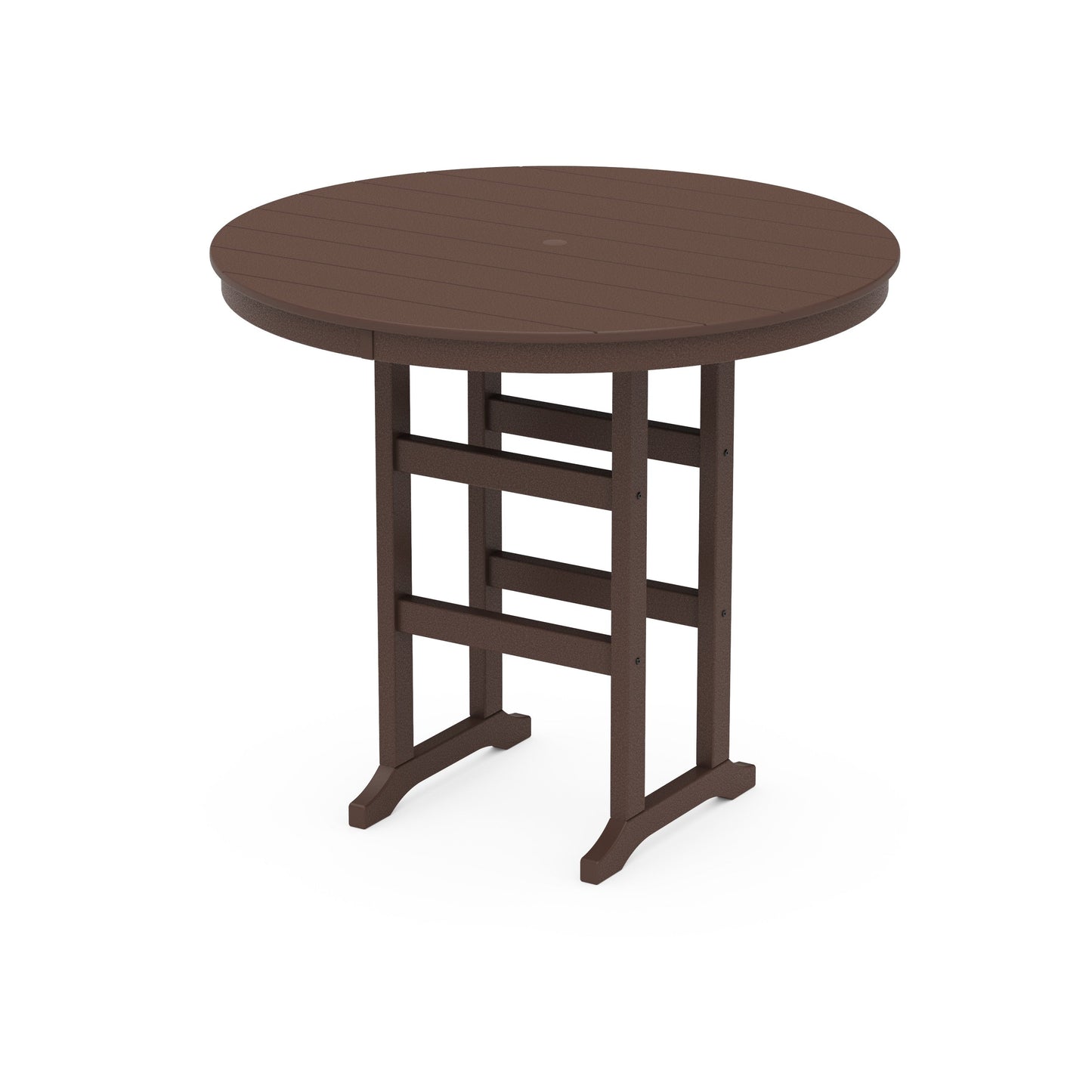 POLYWOOD 48" Round Farmhouse Bar Table — Mahogany