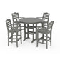 POLYWOOD Savannah 5-Piece Round Bar Set — Slate Grey