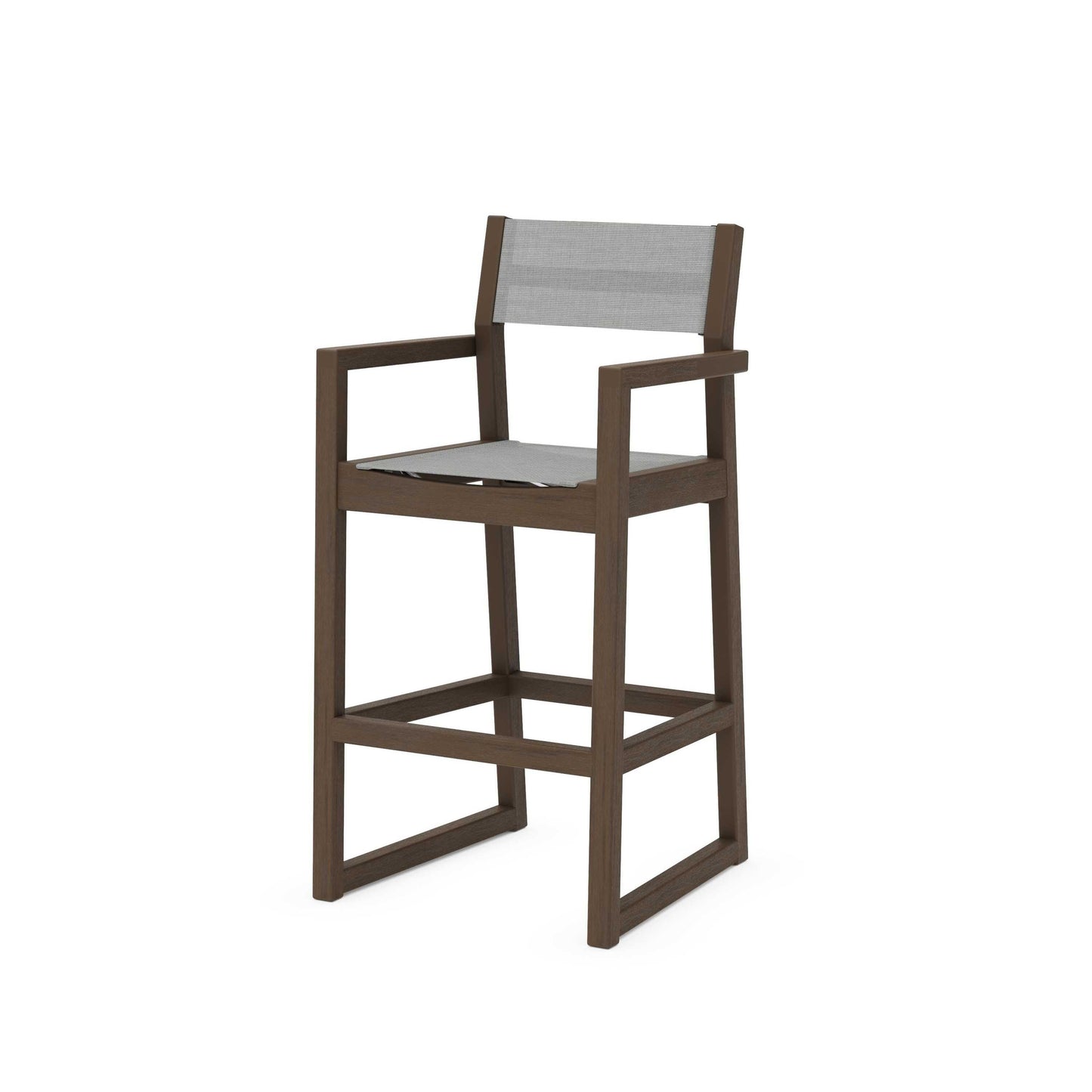 POLYWOOD EDGE Sling Bar Arm Chair — Kona / Metallic Sling