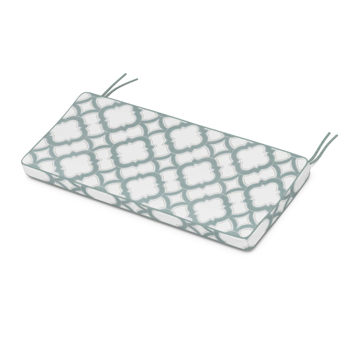 POLYWOOD Chinoiserie Bench Seat Cushion — Trellis Glacier Spa