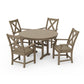 POLYWOOD Braxton 5-Piece Round Farmhouse Dining Set — Vintage Sahara