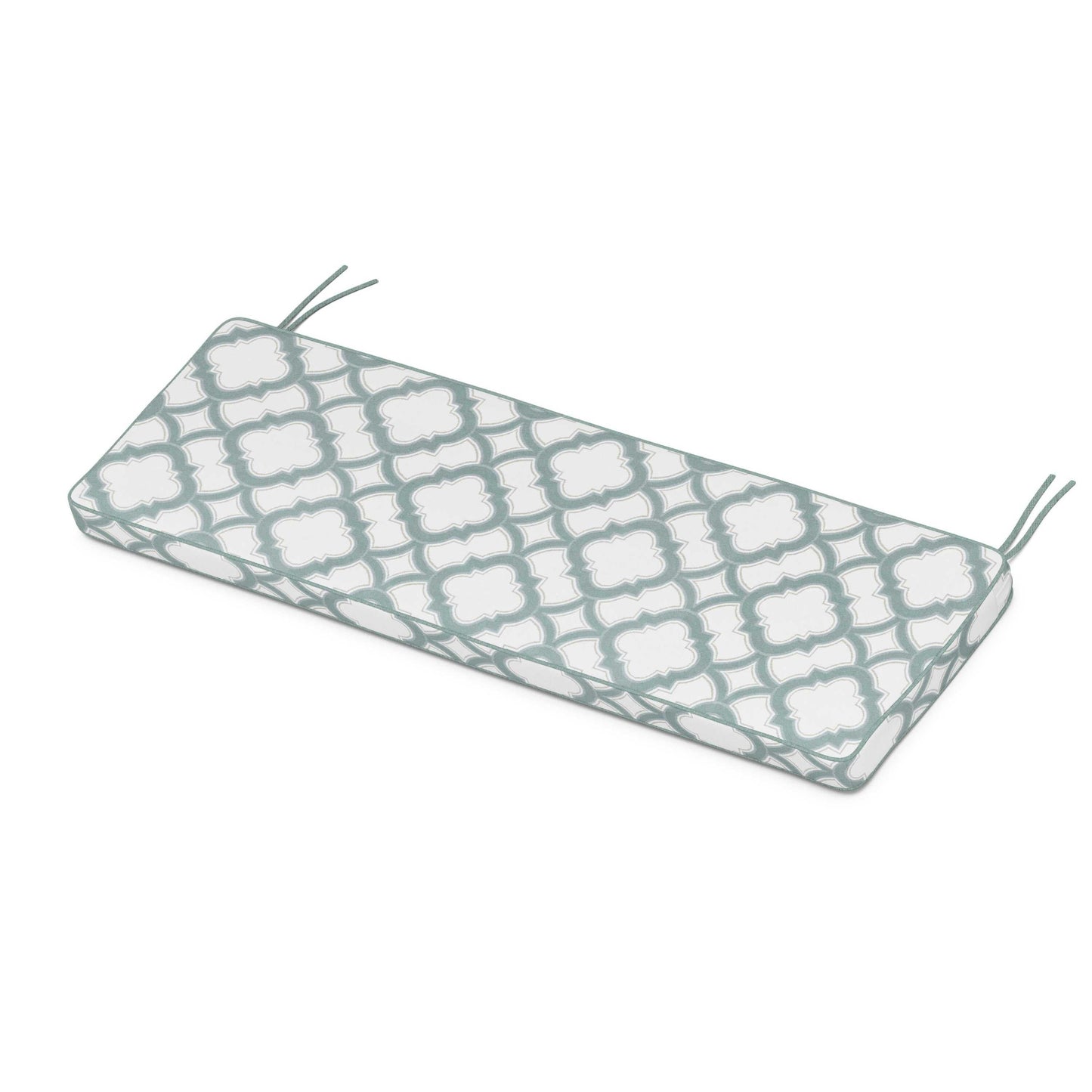 POLYWOOD Chinoiserie Bench Seat Cushion — Trellis Glacier Spa
