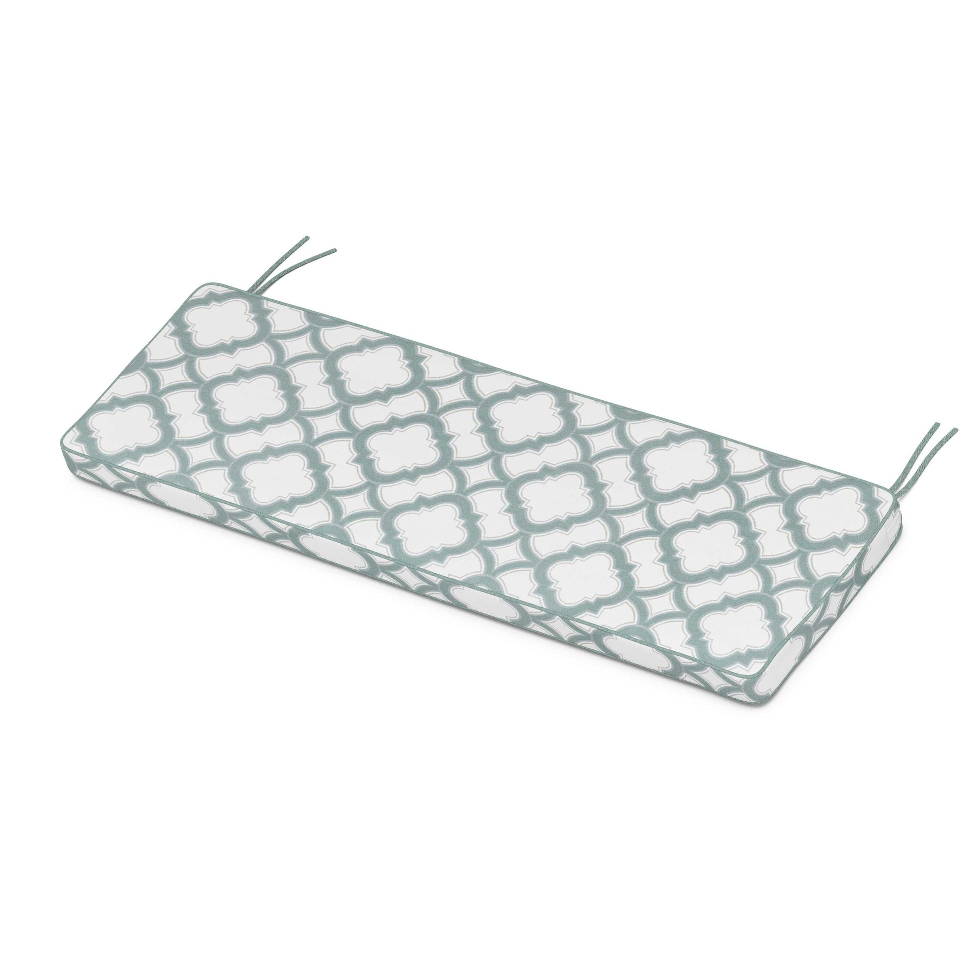 POLYWOOD Chinoiserie Bench Seat Cushion — Trellis Glacier Spa