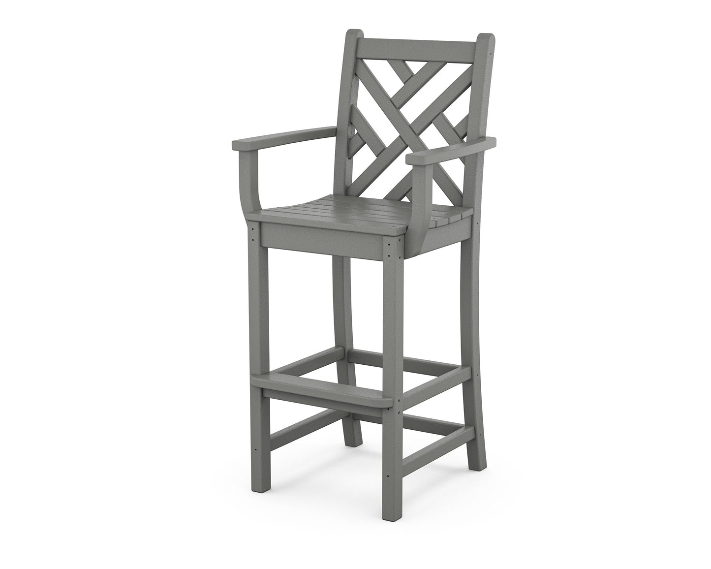 POLYWOOD Chippendale Bar Arm Chair — Slate Grey