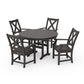 POLYWOOD Braxton 5-Piece Round Farmhouse Dining Set — Vintage Coffee