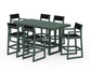 POLYWOOD EDGE Sling 7-Piece Bar Table Set — Green / Black Sling